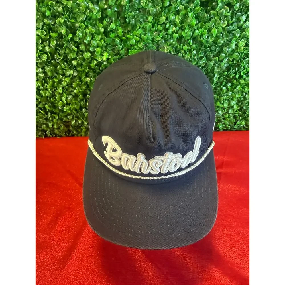 Barstool Sports New Era Script Golfer Hat Black White Rope Snapback Cap Retro